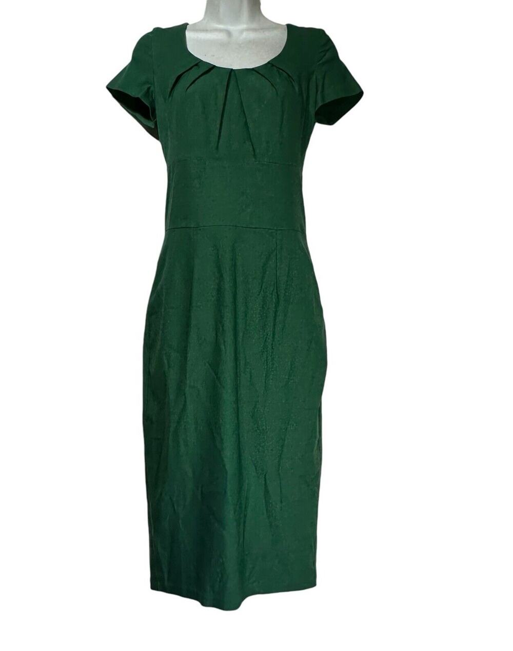 muxxn womens green pleated bodycon pin up rockabilly dress Size M